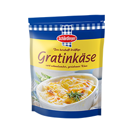 Das Bild zeigt den Schärdinger Gratinkäse gerieben