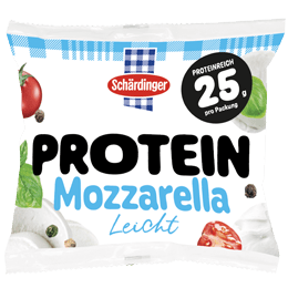 Das Bild zeigt den Schärdinger Protein Mozzarella