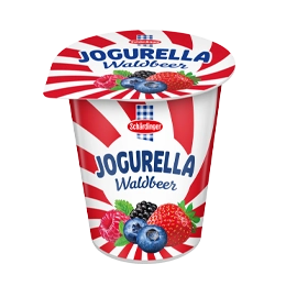 Das Bild zeigt das Schärdinger Jogurella in der Sorte Waldbeer