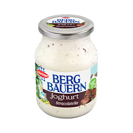 Das Bild zeigt die Schärdinger Bergbauern Joghurt Sorte Stracciatella