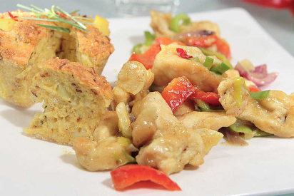 Rauchkäse-Auflauf mit Curryhuhn Header