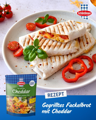 Gegrilltes Fackelbrot mit Cheddar