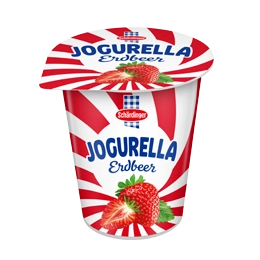 Das Bild zeigt das Schärdinger Jogurella in der Sorte Erdbeer